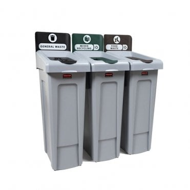Recycling Station Bundle 3-Stream - General Waste/Mixed Recycling/Food Waste