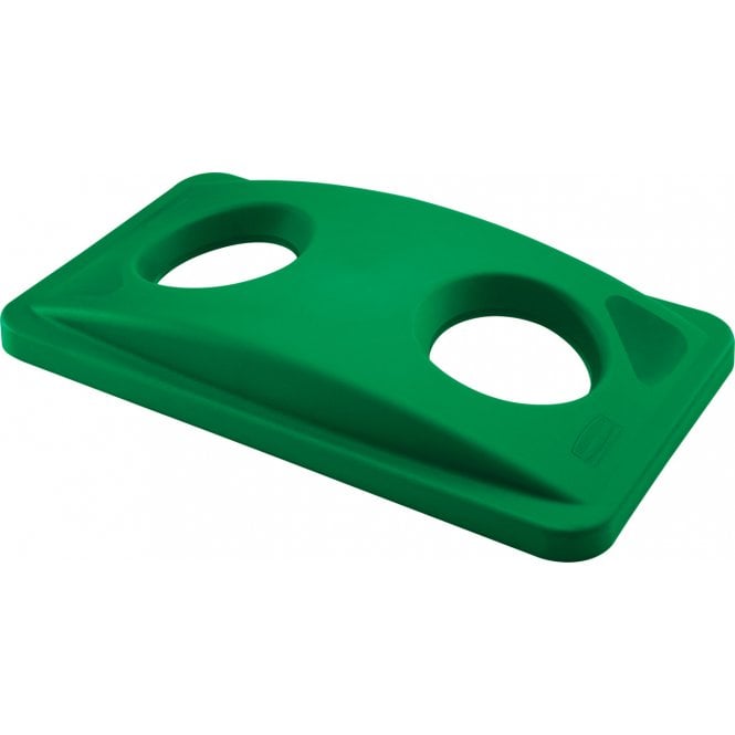 Rubbermaid Commercial Slim Jim Bottle/Cans Recycling Lid - Green
