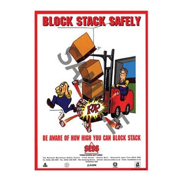 Block stack safely - A3 Laminated Poster SP09