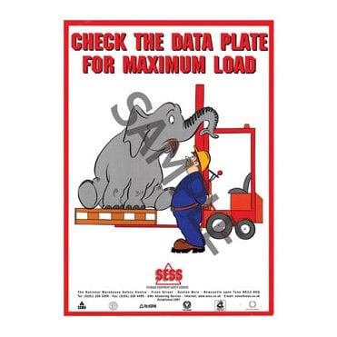Check data plate for maximum load - A3PosterSP22