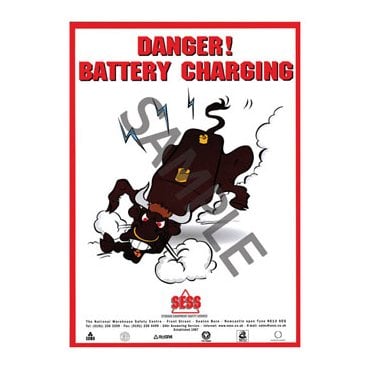 Danger - battery charging - A3 Poster SP27