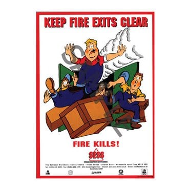 Keep fire exits clear - A3 Laminated Poster SP03