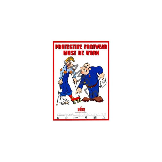 SESS Protective footwear must be worn - A3Poster SP29