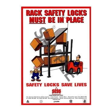 Rack safety locks must be in place -A3PosterSP08