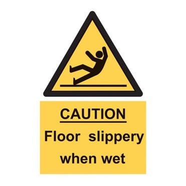 Caution floor slippery when wet sign FL02