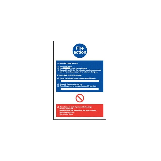 Signify Signmakers Fire Action Notice Fi61R