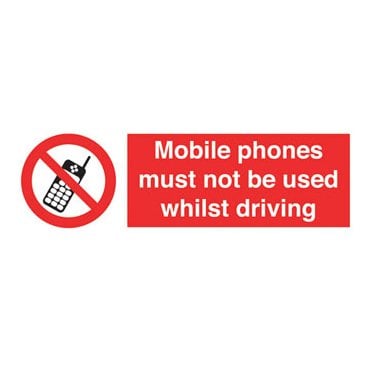 Mobile phones must not be used whilst driving sticker