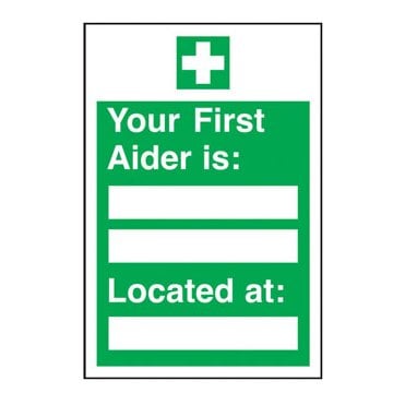 Your first aider is.. sign SA88S