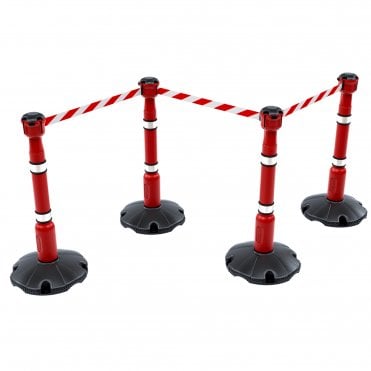 Skipper 27m Retractable Safety Barriers Kit - Red