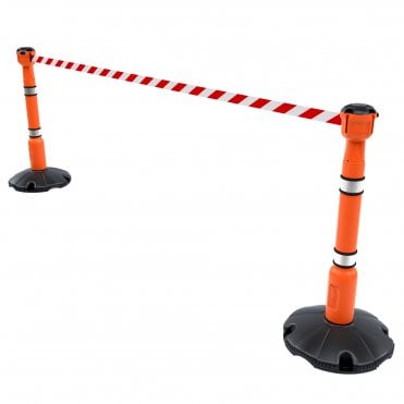 Skipper 9m Free Standing Retractable Barrier Kit - Orange