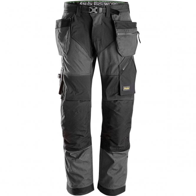 Snickers  FlexiWork 6902 Steel Grey/Black Trousers with Holster Pockets