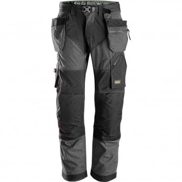 Snickers FlexiWork 6902 Steel Grey/Black Trousers with Holster Pockets
