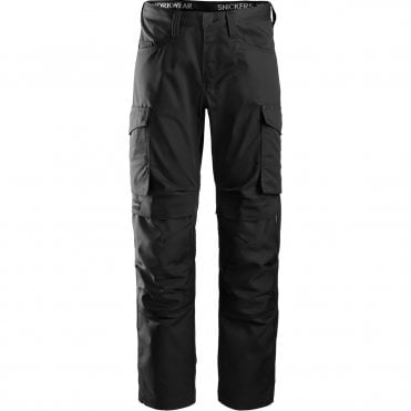 Snickers Service 6801 Black Trousers with Kneepad Pockets