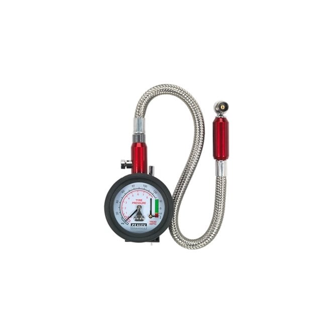 Tyre Pressure Gauge with Tyre Tread Depth Gauge