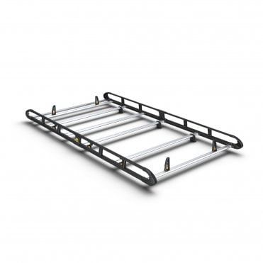 Ford Transit 2014 - L2 H2 - ULTI Rack+ Black (Aluminium) - 6 Bar Roof Rack - Twin Rear