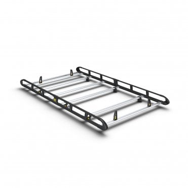 Ford Transit 2014 - L2 H3 - ULTI Rack+ Black (Aluminium) - 6 Bar Roof Rack - Twin Rear