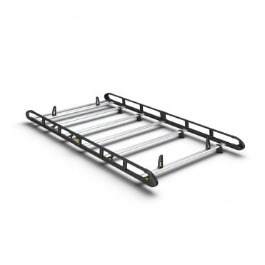 Ford Transit 2014 - L3 H3 - ULTI Rack+ Black (Aluminium) - 6 Bar Roof Rack - Twin Rear